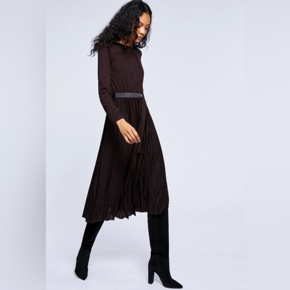 NEW Marella Zufolo Pleated Midi Dress large - Picture 1 of 16